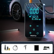SGCYLOWQ Full Touchscreen New Vehicle Inflator Pump Home Portable Inflator Pump Quick Mini Inflator Pump, Screen Intelligent Digital Display With LED Lighting, Home Office